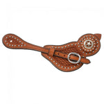 Royal King Lined Cowhide Spur Straps w/Basket Tooling & Dots