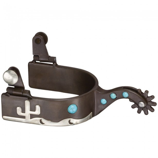 Antique Brown Cactus/Turquoise Spurs - Mens