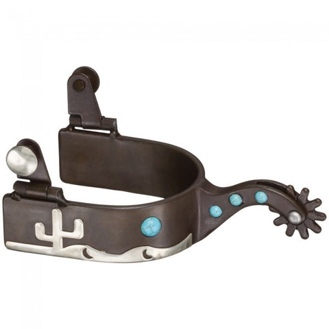Antique Brown Cactus/Turquoise Spurs - Mens