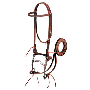 Latigo Leather Browband Bridle with Single Cheek Buckle, Pony