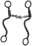 Black Steel S Shank 3 Piece with Sweet Iron Snaffle