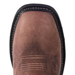 McRae Men's 11" Leather Work Boot - Slip Resistant - Red Top