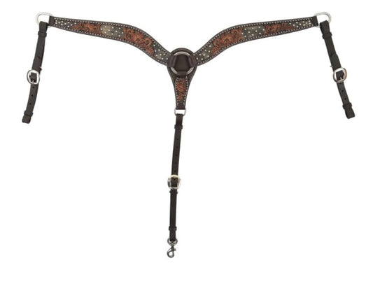 Dark Flash Arizona Flower Breast Collar by Circle Y