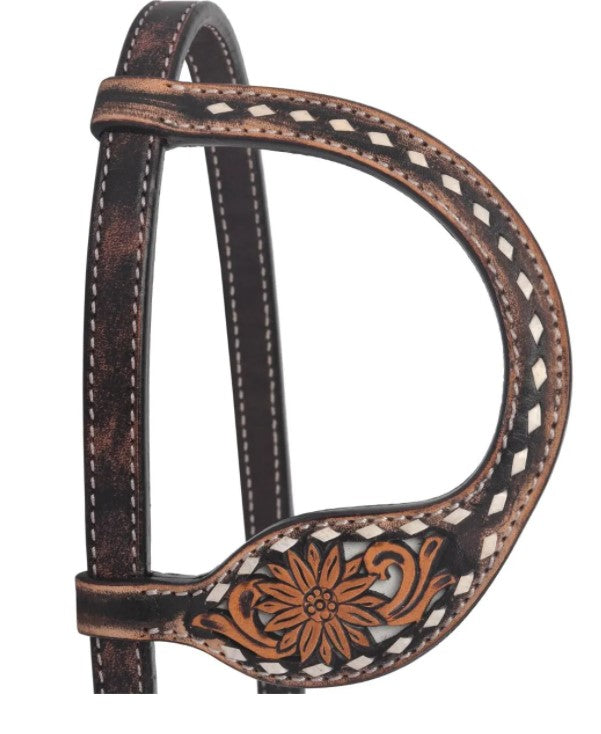 White Daisy Filigree One Ear Headstall