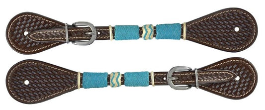 Ladies Spur Straps Turquoise Round Up
