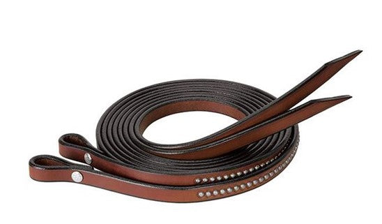 Bridle Leather Split Reins with Etched Spots