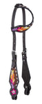 Royal King Feather & Flower Single Ear Headstall