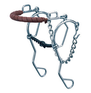 Combo Hackamore w/ Sweet Iron Twisted Wire Snaffle Mouth