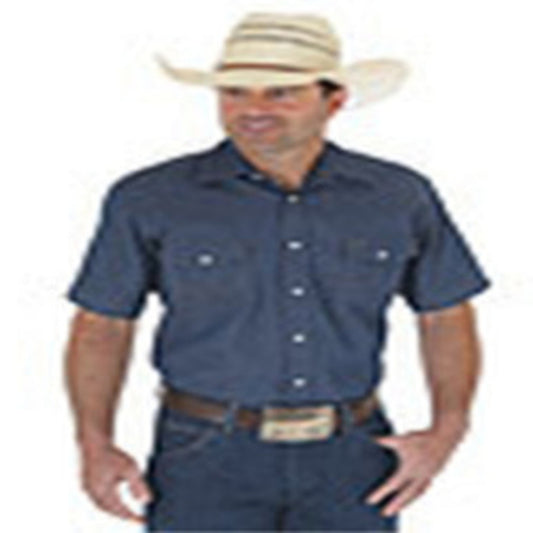 Cowboy Cut® Firm Finish Denim Short Sleeve Work Western Shirt