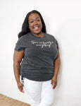 Plus Size Ruched Side Embroidered Tee There Is Beauty In Everything